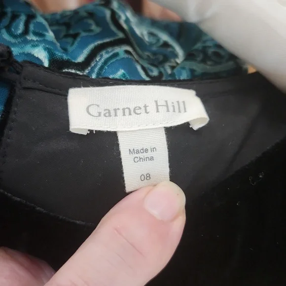 Garnet Hill black Velvet Dress size 8 - Picture 2 of 3